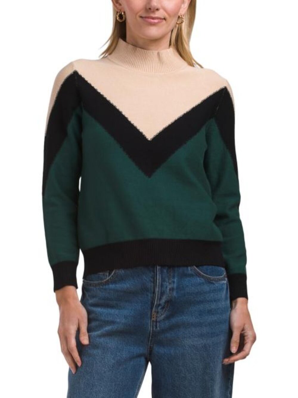 NANCY YANG Mock Neck Sweater